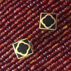 Gold and Black Stud Post Earrings *